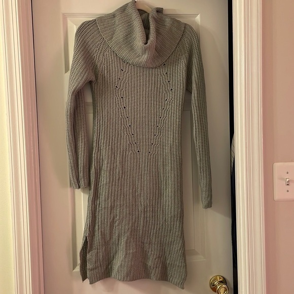 Magazine Dresses & Skirts - MAGAZINE Grey Knot Cowl Neck Sweater dress